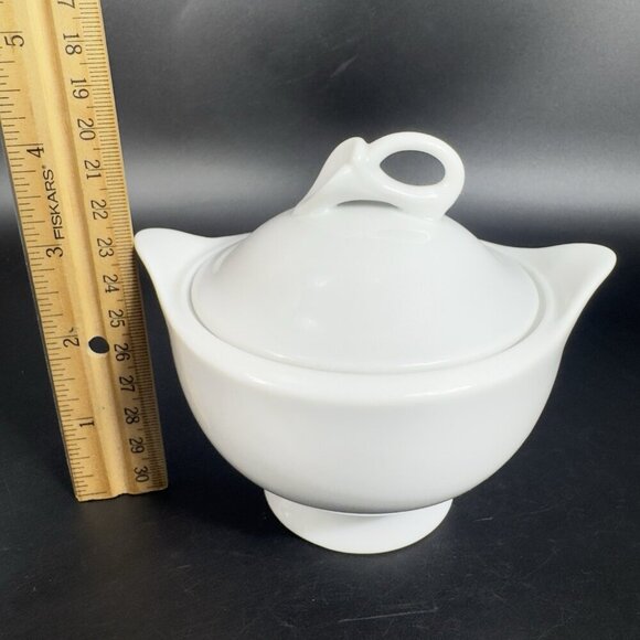 Mikasa Classic Flair White Porcelain Sugar Bowl Creamer Set Fine China Japan VTG - Picture 5 of 12